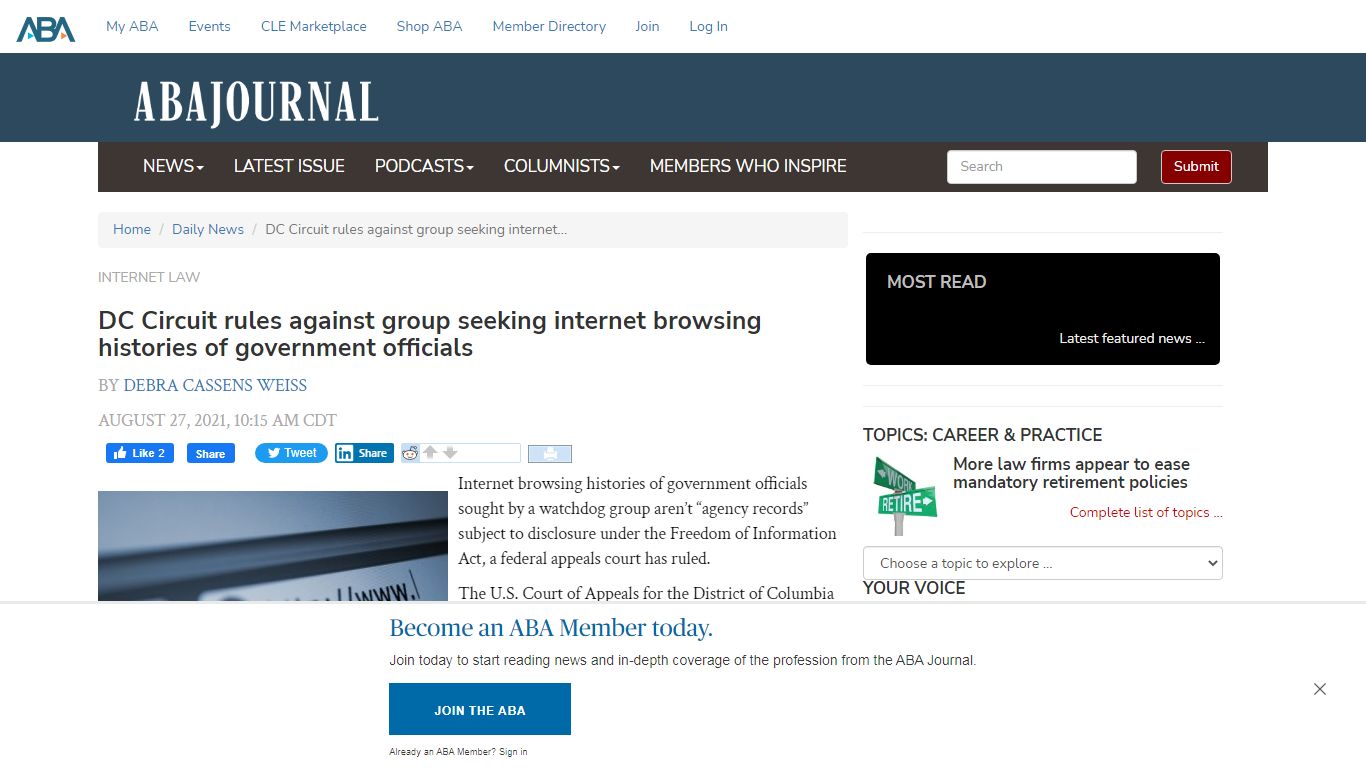 DC Circuit rules against group seeking internet browsing histories of ...